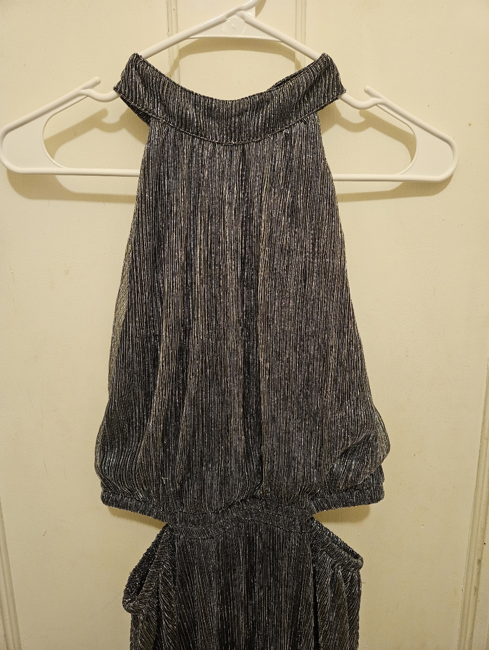 Fun & Flirt Metallic Halter Camisole in Charcoal